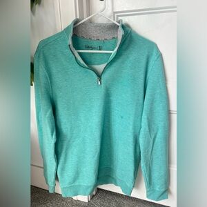Walter Hagen Women's Aqua 1/4 Zip Sweater